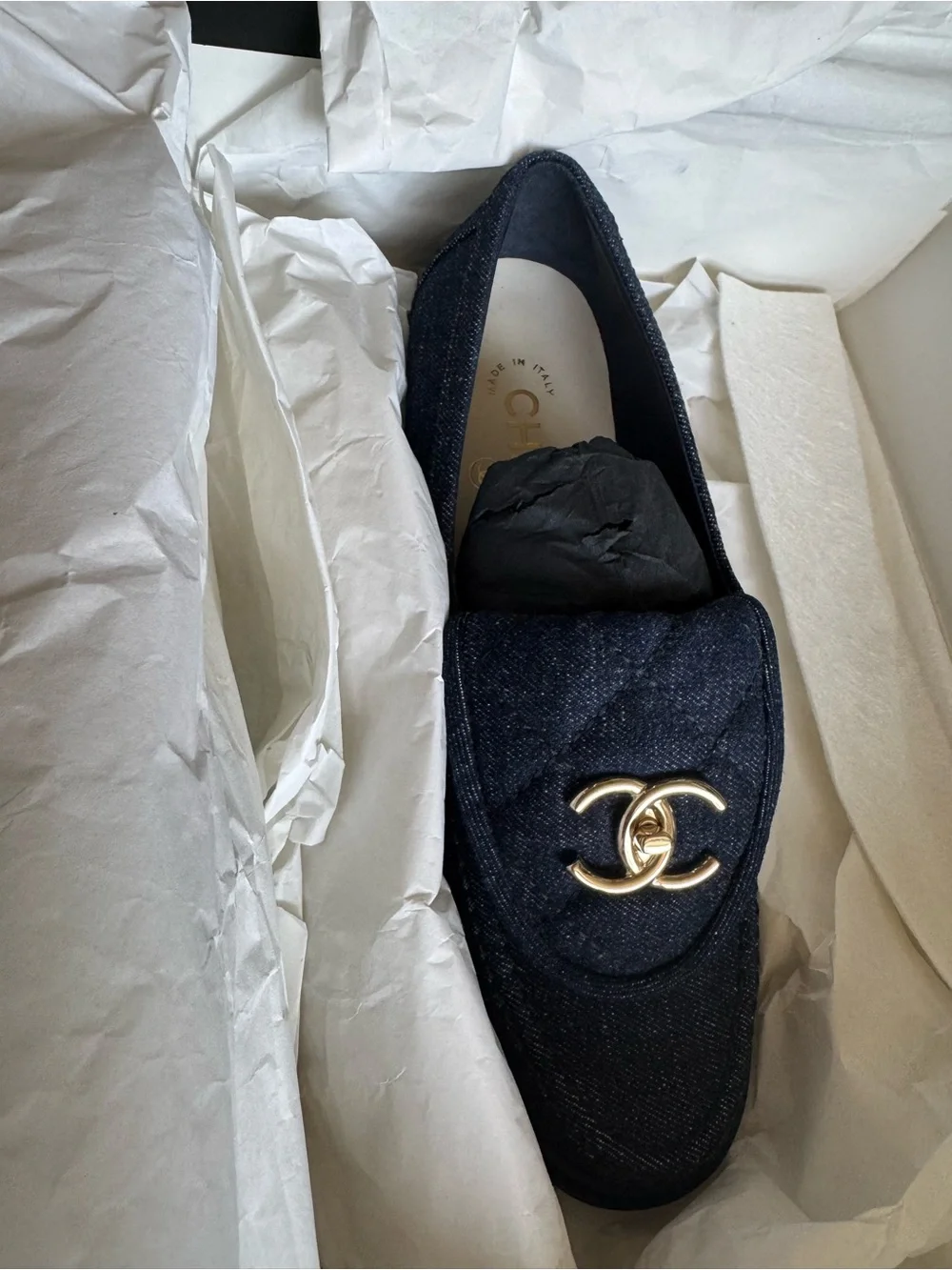 CHANEL Denim Loafers